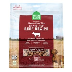 Open Farm Freeze Dried Raw Morsels Grass-Fed Beef Dog Food & Dog Food Topper, 22Oz
