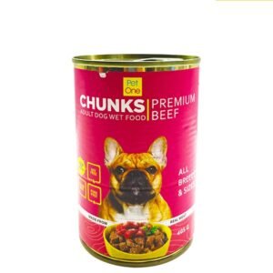Pet One Adult Chunks Premium Beef Wet Dog Food 405g